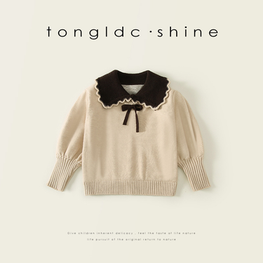 Children's Sweater Children's Sweater Autumn And Winter Top Baby Sweater Girls' Autumn Sweater Plus Fleece Pullover_voghion.com