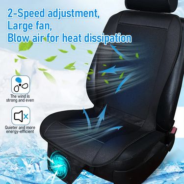 DC 12V 3D Spacer Car Summer Cool Air Cushion With 8Fan Fast Blowing Ventilation Cooling Pat Refrigerated Seat_voghion.com