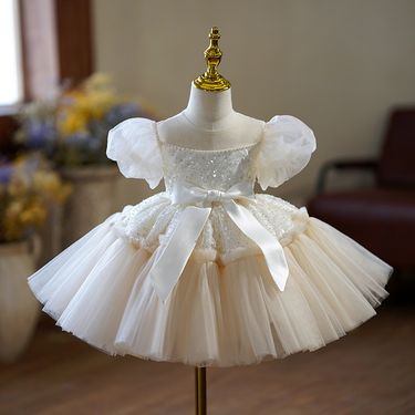 Children's Dress Princess Dress 2025 Flower Girl Wedding Little Girl Wedding Dress Host Piano Performance Costume Girl Dress_voghion.com