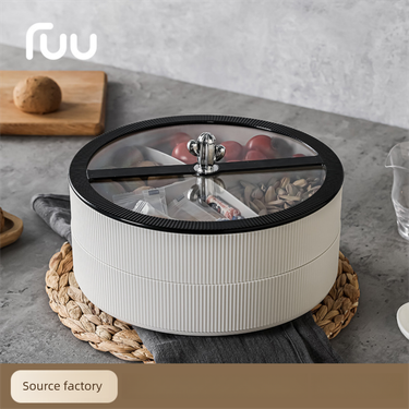 Luxury Plastic Household Living Room Storage With Lid Double Layer Snack Special Candy Box Dried Fruit Plate_voghion.com