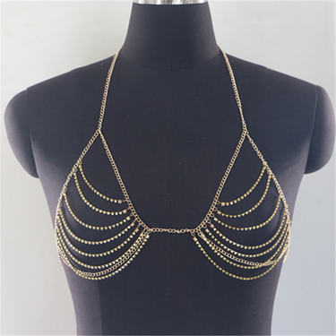vest bright diamond flash diamond rhinestone inlaid single row diamond chain hollow chest ornament hanging neck small vest clothing_voghion.com