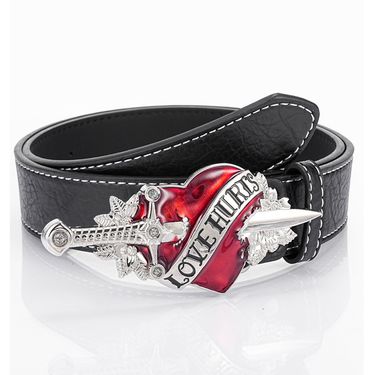 New European And American Punk Syle Men's One Arrow Hear Piercing Bel, Women's Fashionable Buckle Wih Dia Inlaid_voghion.com
