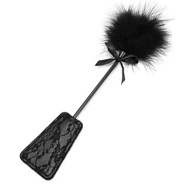 BLACKWOLF Sexy Lace Tickler For Women, Submissive Slave, Curly Fetish, BDSM Bondage, Spanking, Paddle, Long Feather,_voghion.com