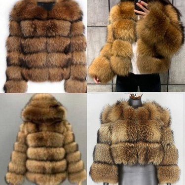 Women's Clothing Best-selling Fur Jackets Imitation Raccoon Fur Splicing Women's Artificial Fur_voghion.com