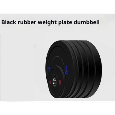 Competitive black all rubber weight dumbbell squat weightlifting barbell plate high bounce gym home men_voghion.com