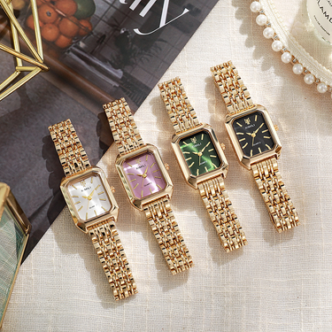 2024 New Light Luxury Steel Band Women's Female Student Fashion Simple Square Quartz Watch_voghion.com