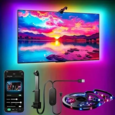 Smart RGB LED Strip Lights With Bluetooth & TV Sync, Music Mode, Ambient Lighting For TV Backlight, PC Monitor, Gaming Setup_voghion.com
