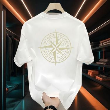 Men's Clothing Design Printed T Shirt Short Sleeved Summer Handsome Round Neck Half Sleeved T Shirt Top_voghion.com