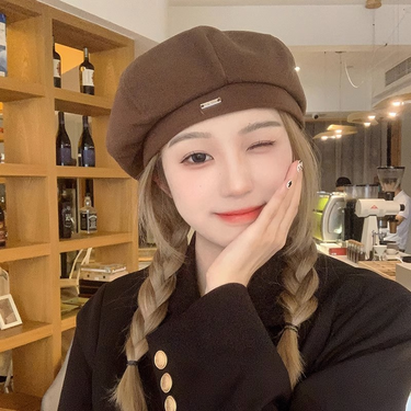 Spring and Autumn Hat Children's New Starry Sky Beilei Hat Fashionable and Simple Retro Painter Hat Octagonal Hat Showcasing Face Small Hat_voghion.com