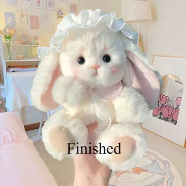 Internet celebrity bunny cross dressing joint movable plush toy, super cute cloth doll, children's and girls' gift_voghion.com