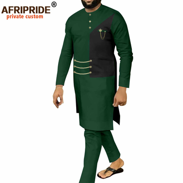Men's clothing African chain casual jacket + trousers_voghion.com