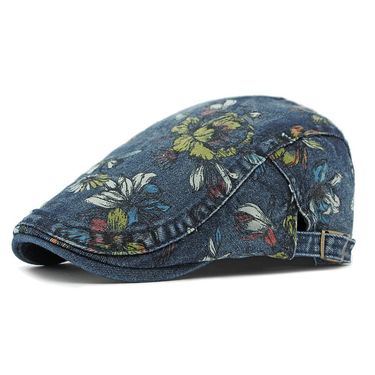 New Arrivals 2024 Four Seasons Cotton Flower Print Newsboy Caps Flat Peaked Cap Men and Women Painter Beret Hats 163_voghion.com