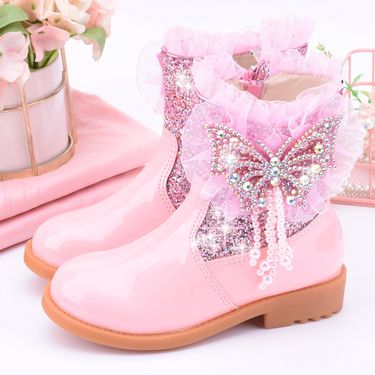 Girls' 2025 Autumn/Winter New Martin Stylish Children's Short With Velvet Warm Cotton Waterproof Snow Boots_voghion.com