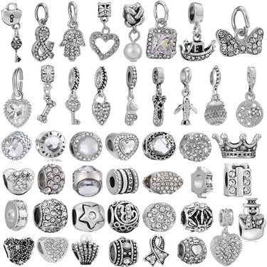 Live Broadcast Source Hot Selling Silver Diamond Alloy Beads DIY Jewelry Accessories_voghion.com