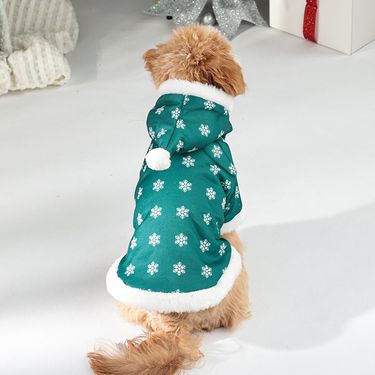 Pet Christmas Holiday Cotton Hooded Two-Legged Winter Fleece Thickened Classic Dog Clothes Factory_voghion.com