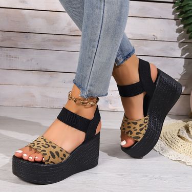 Europe and United States foreign trade big new style elastic fish mouth platform casual sandals_voghion.com