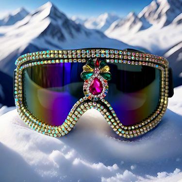 Large Frame Personalized Color Film Windproof Goggles Off Road Motorcycle Riding Goggles Chain Color Diamond Fashion Glasses Men And Women_voghion.com