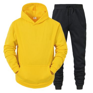 Unisex Fleece Hoodie And Jogger Set - Soft Cotton Blend Pullover With Pocket, Casual Loungewear For Men & Women_voghion.com