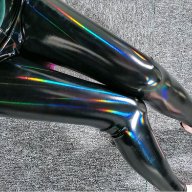 Women's Clothing spring and autumn new tight leather pants high waist women's mirror bright leather colorful large size_voghion.com