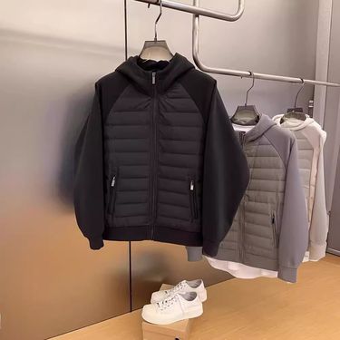 Men's Clothing Winter new trend thin cotton coat men loose versatile casual hooded solid color splicing couple jacket men_voghion.com