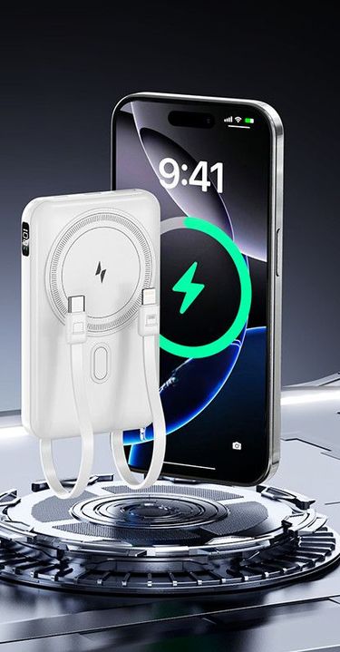 3C Bank Wireless Magnetic Super 20000mAh Large Capacity Fast Charging Built-in Compatible Mobile Power Supply_voghion.com