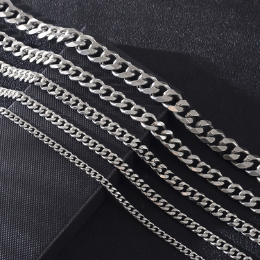 Titanium Necklace For Men Thick Hip Hop Personality Stainless Steel Cuban Chain Jewelry_voghion.com
