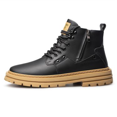 Martin Boots High-top Tooling Wind Invisible Inner Heightening Thick-soled Tooling Boots Men's Boots_voghion.com