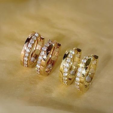 Cao Shi Edition Korean Super Flash Fashion Micro Inlaid Ear Buckle Light Luxury High Grade Exquisite and Versatile Small_ipsvogv.com