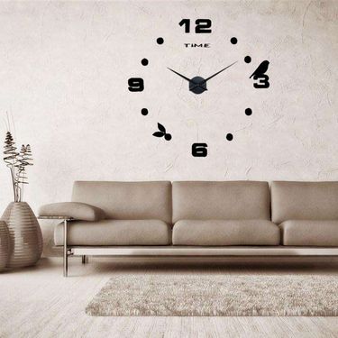 Large 1-Meter Wall Clock – Customizable Acrylic Mirror Surface With Silent Jump Movement, Battery-Powered For Home & Office Decor_voghion.com