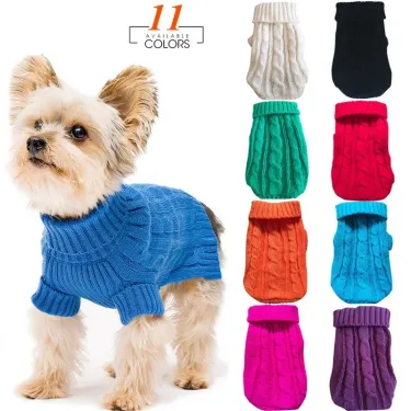 Hund Winter Kleidung Gestrickte Haustier Kleidung Für Kleine Mittelgroße Hunde Chihuahua Welpen Haustier Pullover Yorkshire Reine Hund_voghion.com