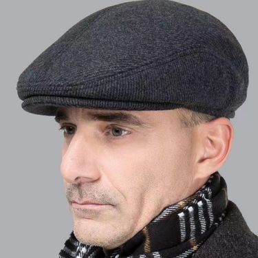 Autumn winter woolen men, middle-aged warm forward for the elderly, duck tongue hats, thickened berets, and old men's_voghion.com