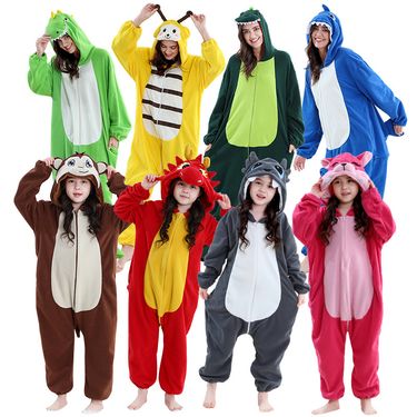 2025 New Fleece Onesie Home Parent-child Clothing Children's Adult Onesie Performance Clothing--Children 4-12Y_voghion.com