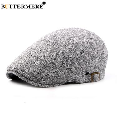 Hot Sale BUTTERMERE Mens Linen Flat Caps Adjustable Vintage Spring Summer Beret Hat Male Casual Style Gifts British Duckbill Hats_voghion.com