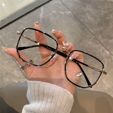 2025 New Women Square Polygon Glasses For Girl Female Metal Frame Glasses Plain Glasses Nearsighted Eyewear Glasses -1.0 -2.5 -2_voghion.com