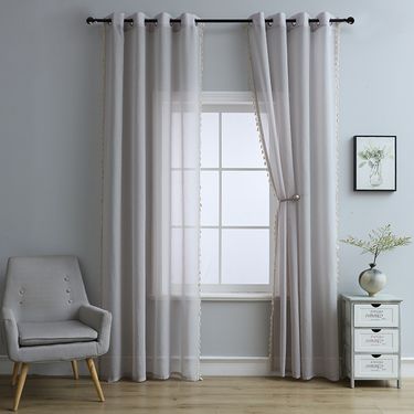 Voile Curtains - Modern Sheer Window Panels For Living Room, Bedroom & Office (Multiple Sizes, Ring Top Design, Polyester Fabric)_voghion.com