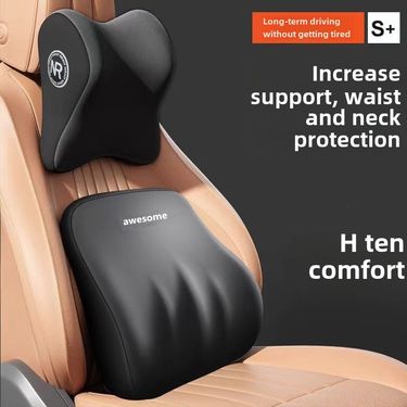 Car Headrest Lumbar Seat Cushion Memory Foam Car Neck Pillow Car Pillow Lumbar Pillow Lumbar Pillow Set_voghion.com