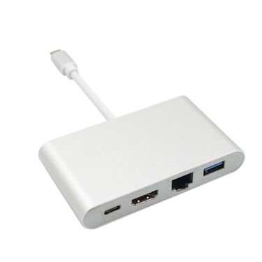 USB Type C to HDMI 4K+Gigabit Ethernet (RJ45 Port)+USB 3.0 USB 3.1 Type C Adapter_voghion.com