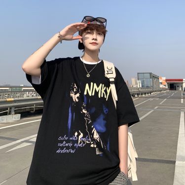 American High Street T-shirt For Summer Oversized Trendy Brand Short Sleeved Men's Clothing With A Sense Of Design,_voghion.com