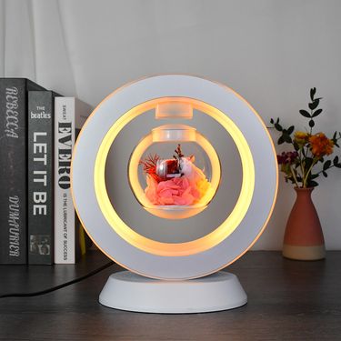 Maglev Immortal Qixi Valentine's Day Gift Rose Dry Flower Creative Table Lamp Decoration_voghion.com