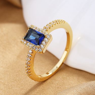 Mirror Cross Hot Multicolor Zircon For Women, Light Luxury Square Diamond Engagement Ring Jewelry Women,_voghion.com
