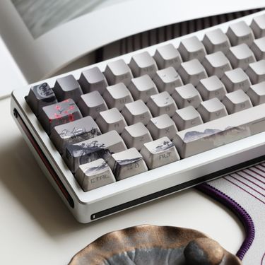 Jkdk Ink Landscape Side Carved Transparent OEM Key CAP 68 75 84 87 98 8.0 Wooting Nical Keyboard_voghion.com