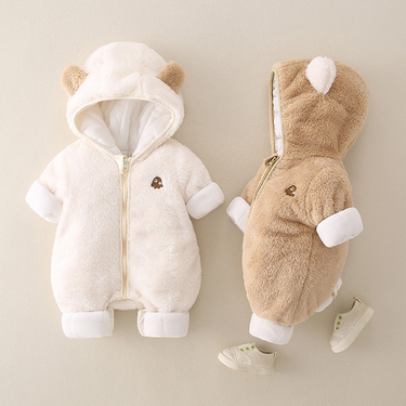 Baby Autumn Winter Clothes With Added Cotton Thick Jump, Cut Men And Women Baby Flannel Warm Outdoor Jump_voghion.com
