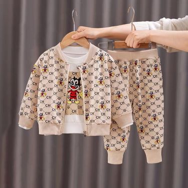 Bos' Stle Western 2024 and Autumn New Stle, Handsome Bab Spring Dress, Korean Version, Children's 3-Piece Set,_voghion.com