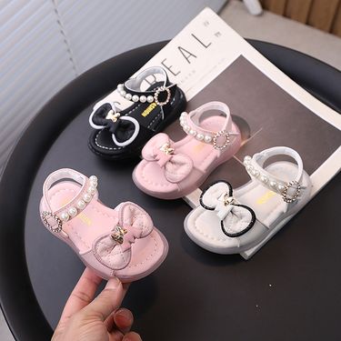 Mother & Kids Summer Korean soft-soled leather shoes new style girls princess sandals breathable baby shoes non-slip baby children's walking shoes_voghion.com