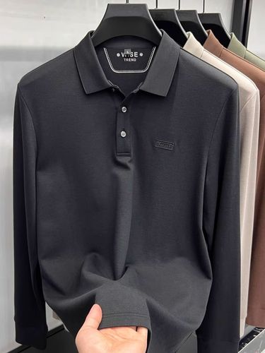 Counter 25 Spring New Men's Lyocell Mercerized Cotton Casual Long Sleeve T-Shirt_voghion.com