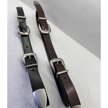 Fashionable retro silver buckle double waist genuine leather belt for women with versatile personalized buckle perforated cowhide belt trend_voghion.com