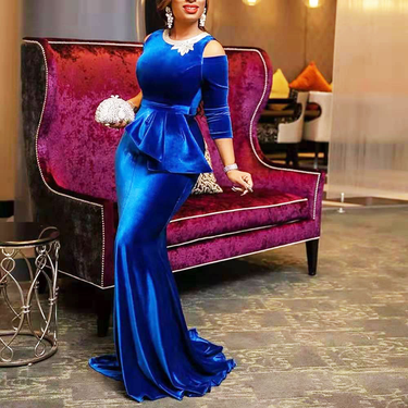 Women's slim-fit off-shoulder irregular evening dress in canary_voghion.com
