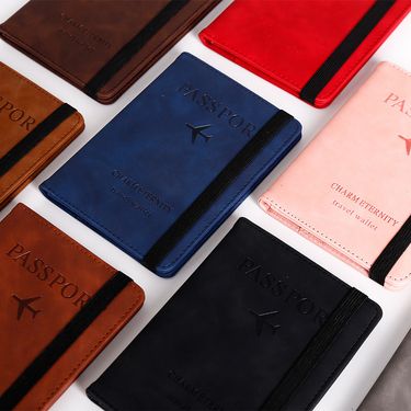 PU leather strap passport bag RFID passport holder protective cover travel abroad wallet card holder ticket holder_viptrois.com