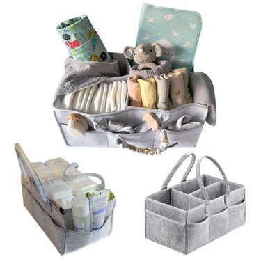 Baby Diaper Caddy Organizer Portable Holder Bag for Changing Table and Car, Nursery Essentials Storage Bins 38*23*18cm_voghion.com