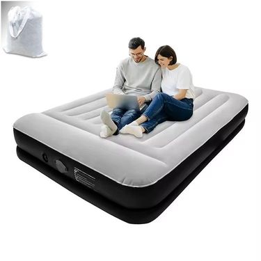 Air Mattress, 16" Raised Full Size Self Inflatable Blow Up Mattress With Built In Pump, Thick Comfort Air Bed For Camping, Guests & Home,_voghion.com